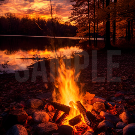 Campfire sunset