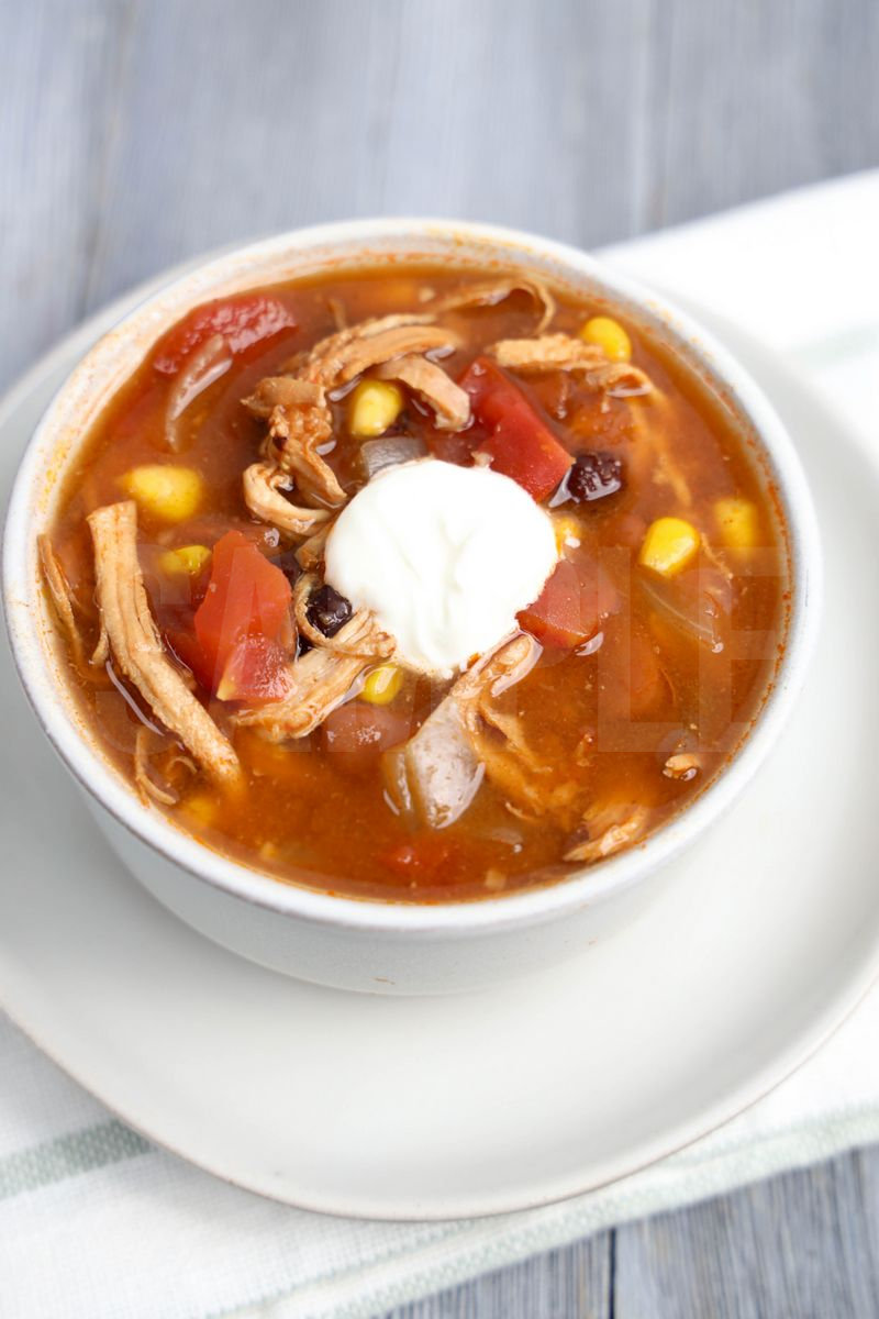 Slow Cooker Chicken Enchilada Soup - Set 1