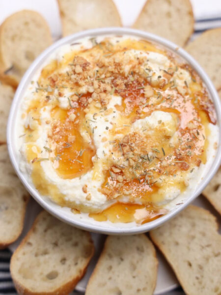 Hot Honey Cashew Ricotta Dip - Set 4