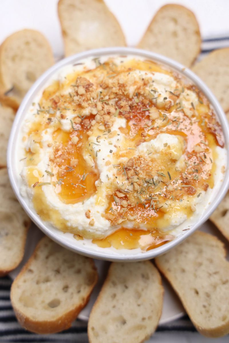 Hot Honey Cashew Ricotta Dip - Set 4